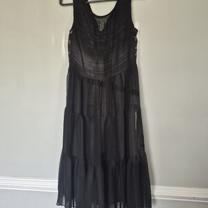 J. Crew Black Sheer Maxi Dress